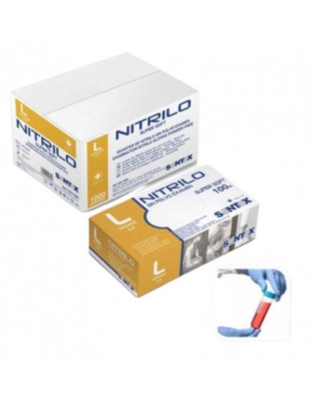 Luvas de Nitrilo Azul sem Pó (100 unidades)