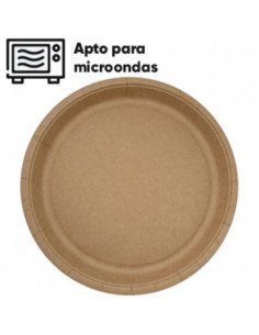 Pratos 22cm Cartão Kraft Redondo (10 unidades)