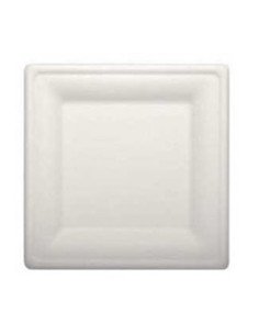Pratos (26x26cm) Cana de Açúcar Natural Quadrados (50 unidades)