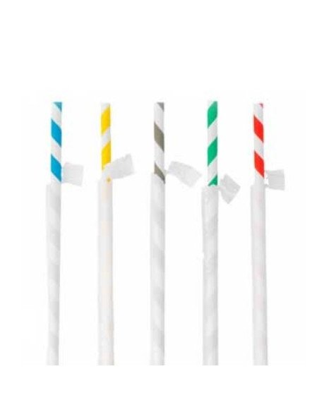 Palhinhas 21cmx6mm Papel Riscas Sortido (250 unidades)