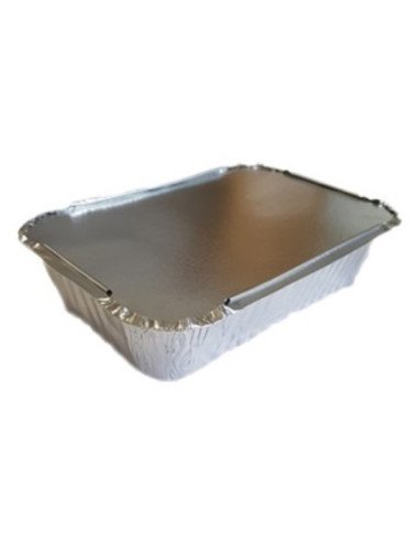Embalagem de Alumínio Retangular 650ml c/ Tampa (100 unidades)