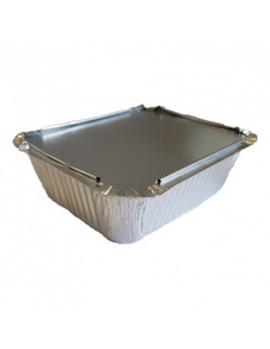 Embalagem de Alumínio Retangular 500ml c/ Tampa (100 unidades)