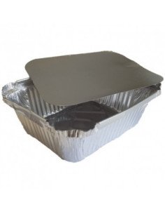 Embalagem de Alumínio Retangular 500ml c/ Tampa (100 unidades)