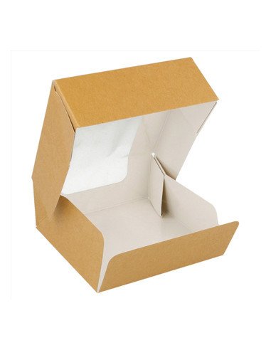 Caixa Cartão Kraft c/ Janela p/ Sushi (10x10x4cm) 50 unidades