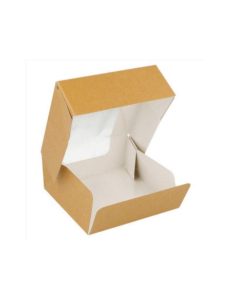 Caixa Cartão Kraft c/ Janela p/ Sushi (10x10x4cm) 50 unidades