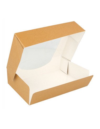 Caixa Cartão Kraft c/ Janela p/ Sushi (17,5x12x4,5cm) 50 unidades