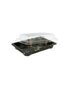 Caixa com Tampa Plástico Sushi (17x12,3x4,5cm) Preto 50 unidades 2
