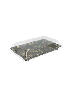Caixa com Tampa Plástico Sushi (22x14x4cm) Preto 50 unidades 2