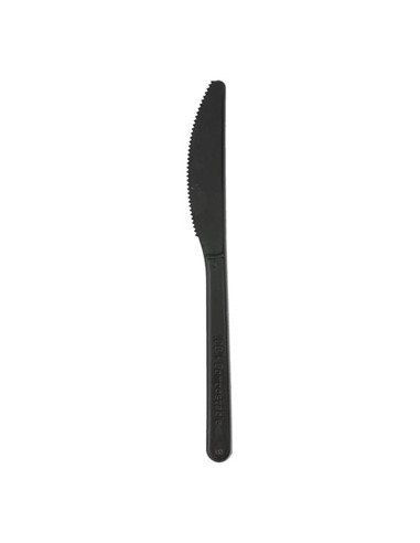 Facas C-PLA Reutilizáveis 18cm Preto (100 unidades)