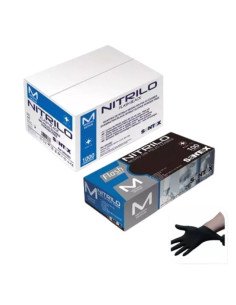 Luvas de Nitrilo Pretas sem Pó Extra Resistentes (100 unidades)